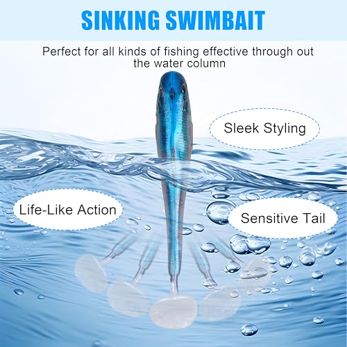 Soft Fishing Lures Swimbait Jig Heads Paddle Tail Swim Bait Pre-Rigged Swimbaits with Weighted Hooks Crankbait Swim Shad Lures for Bass Trout Walleye Fishing - size: 2.76in/7cm 0.32oz/9g