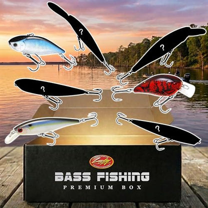 LUCKY CRAFT Bass Premium Box, 7 Freshwater Fishing Lures for Lake and River Fish, Mystery Selection Tackle Box with Surprise Bass Lures, Fishing Gear Accessories - style: Bass Fishing