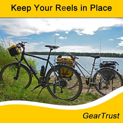 GearTrust Fishing Rod Holder for Bike Rack Adjustable Clamp on Pole Holder | Safe Fishing Pole Holder Solution on Bicycle Ebike Motorcycle Boat Kayak Golf Cart, Angle & Height Adjustable Rod Storage - color: 2 Carbon Black