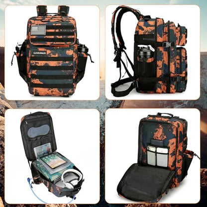 Lovelinks21 25L Tactical Backpack for Men and Women Military Backpack Small Assault Pack Molle Backpack Bug Out Bag Travel Rucksack Daypack (Mars Camo) - color: Mars Camo