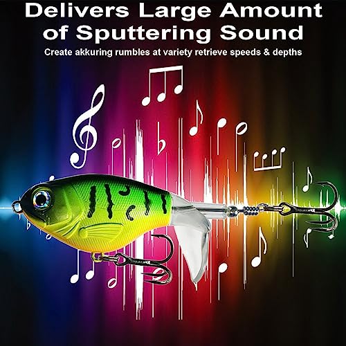 3 Pcs Topwater Fishing Lures, Whopper Popper Fishing Lures Pencil Plopper Floating Lures for Bass