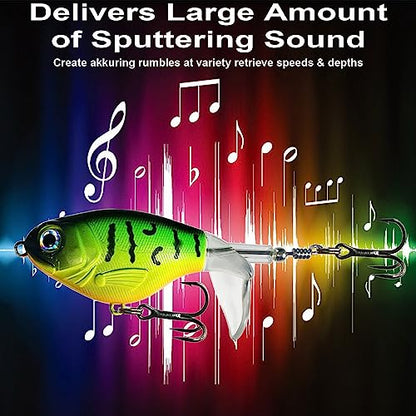 3 Pcs Topwater Fishing Lures, Whopper Popper Fishing Lures Pencil Plopper Floating Lures for Bass