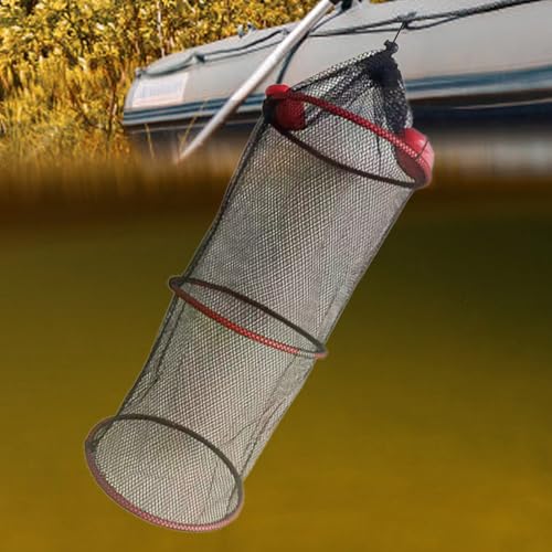 Fishing Net Bucket - Fish Drying Rack, Hanging Fish Dryer | Caught Mesh Net Basket for Outdoor Floating Water Fishes, Fishing Supplies, Foldable Fish Basket - size: 25x30cm