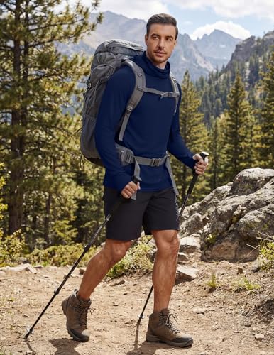 COOFANDY Mens UPF 50+ Sun Protection Hoodie with Mask Lightweight Long Sleeve SPF Fishing Shirts UV Hiking Running Rash Guard - color: Navy Blue, size: 3X-Large