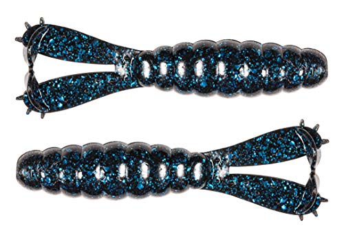 Z-MAN Goat 3 3/4 inch Soft Plastic Grub 4 Pack - style: Black/Blue