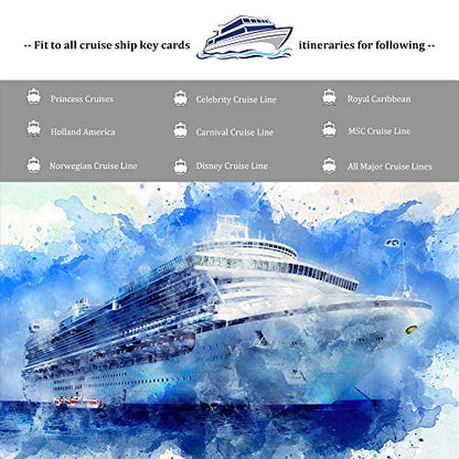 MNGARISTA Cruise Lanyards, Adjustable Lanyard with Retractable Reel, Waterproof ID Badge Holder for All Cruises Ships Key Cards, 2pack - color: Royal Anchor