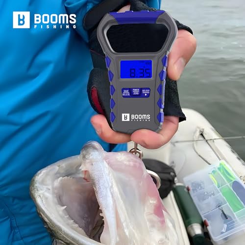 Booms Fishing Digital Fish Scale: USB Charging Fish Weigher 65lb Capacity - Waterproof Luggage Scale, LCD Display, Ergonomic Handle, Potrable Multi-use Fishing Accessories, Gray&Blue, XW50 - size: Only scale