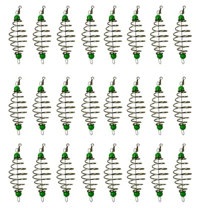 Carp Fishing Bait Traps, 24Pcs Fishing Equipment Set Portable Durable Trap Cage Feeder with Holder Basket for Catfish & Coarse Fishing Accessories