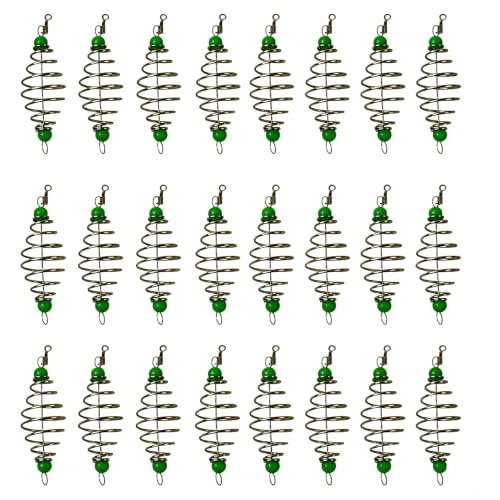 Carp Fishing Bait Traps, 24Pcs Fishing Equipment Set Portable Durable Trap Cage Feeder with Holder Basket for Catfish & Coarse Fishing Accessories