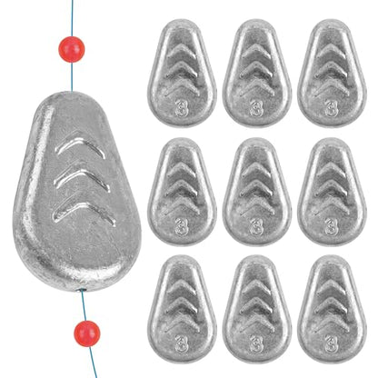 No Roll Sinker Fishing Weights Sinkers, Catfish Sinkers Flat Inline Sinkers Weights No Snag Slip Sinkers Saltwater Surf Fishing Weights Gear Tackle Fishing Weights Sinkers for Catfishing Rigs - style: 3oz-5pcs