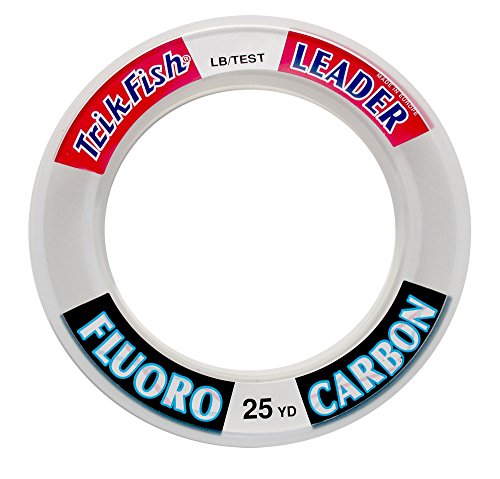 TrikFish Fluorocarbon Leader Fishing Line - Trik Fish Leader - Saltwater & Freshwater Fishing Line - Clear, Virtually Invisible - High Strength & Abrasion Resistance Lb Test - size: 25 Yards, style: 25lb Test