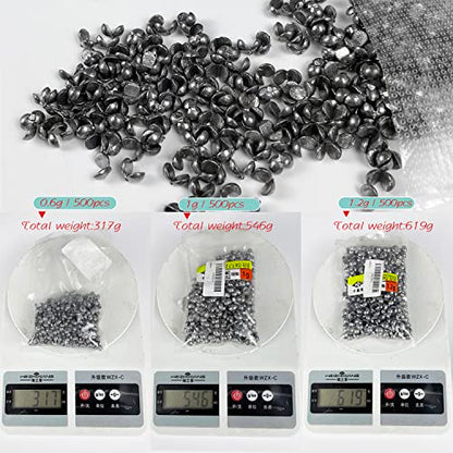 Removable Split-Shot,500Pcs Lead Sinking Split Shots Fishing Sinkers,Fishing Weights Sinkers - color: 0.6g