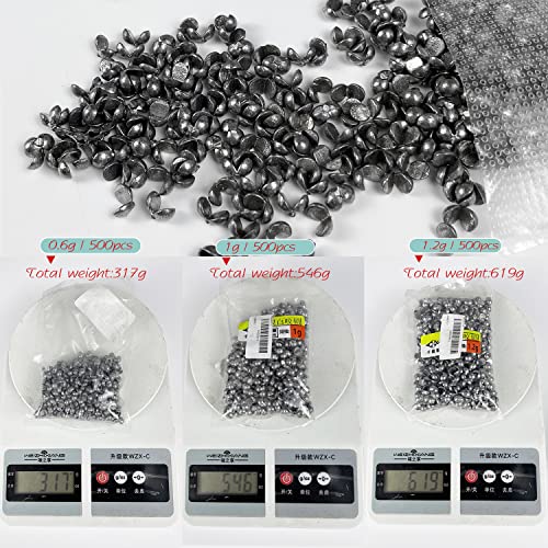 Removable Split-Shot,500Pcs Lead Sinking Split Shots Fishing Sinkers,Fishing Weights Sinkers - color: 0.6g