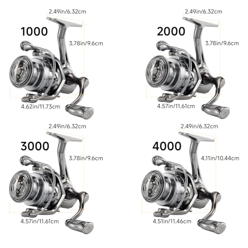 HAUT TON Dolphin Advance Edition Spinning Reel,5.2:1Gear Ratio,22LBS,5+1BB,Backlash Free Bearing,Sealed Drag System,Saltwater,Freshwater Fishing Reels - color: SWPro, size: 3000