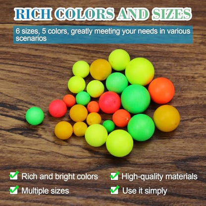 100/110/111pcs Pompano Beads Foam Floats for Fishing Float Sets for Surf Fishing Foam Bobbers Round/Bullet/Spin - color: Ball Float-100pcs