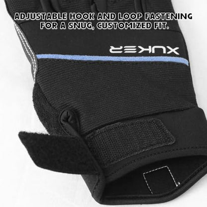 XUKER Half Finger Padded Palm Water Gloves, Anti-Slip Quick Dry for Kayak SUP Dive Ski - color: Black, size: Medium