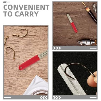 IMIKEYA Portable Fishhook File Dual-Sided Hook Sharpener Tool with Adamas Material for Fishing Hooks, User-Friendly Design for Outdoor Activities and Camping, for Anglers and Fishing