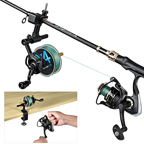 PLUSINNO Fishing Line Spooler For Fishing Reels, Fishing Gear And Equipment Gift For men With Unwinding Function Versatile for Thick & Thin Rods, Works with Spinning Reel, Cast Reel Without Line Twist - style: Fishing Rod & Table Clamp Spooler Function