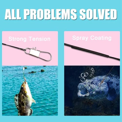 30pcs Fishing Leaders, Stainless Steel Leader Wire with Swivel Buckle Fishing Leaders Line Connecting Fishing Tackle Lure or Hook, for Saltwater and Freshwater (Black) - size: 9.25 inch