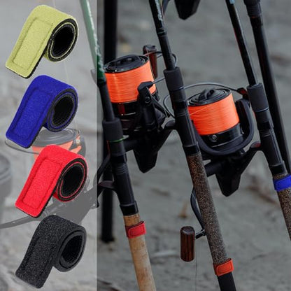 12 Pcs Fishing Rod Accessory Kit Including Elastic Rod Straps Silicone Rods Holders Rods Tip Covers Protective Organizing Tools for Fishing Gear