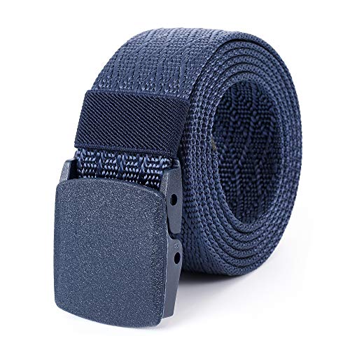Mile High Life | Nylon Web Belt | Outdoor Military Belt | TSA Safe Buckle Plastic/Metal - color: 530black-navy-olive 3pc