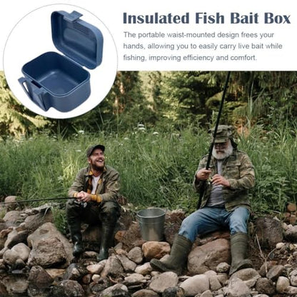 Fishing Live Bait Box, Waist Mounted Bait Bucket with Belt, Hands-Free Fishing Bait Holder Organizer for Lures, Portable Live Bait Container Storage for Shore, Boat, Stream Fishing