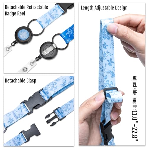 MNGARISTA Cruise Lanyard for Ship Cards,Adjustable Lanyard with Id Holder,Detachable Lanyards for Cruises Ship Cards with Waterproof Id Badge Holders,Cruise Essentials,5 Pack Sea Turtle - color: 5 Pack Sea Turtle