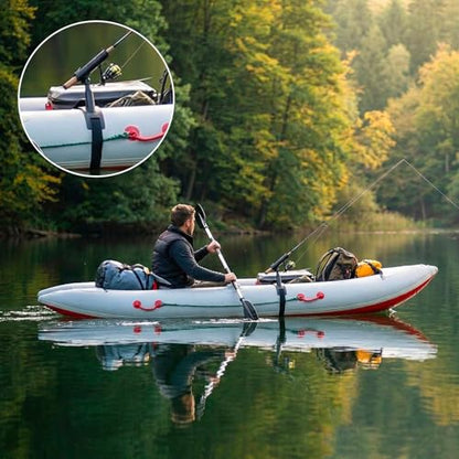 2 Pcs Fishing Rod Holder Fishing Float Tube for Inflatable Buoy Marine Boat Yacht Securing Adjusting Accessories, for Floats Smaller Than 14'' in Diameter