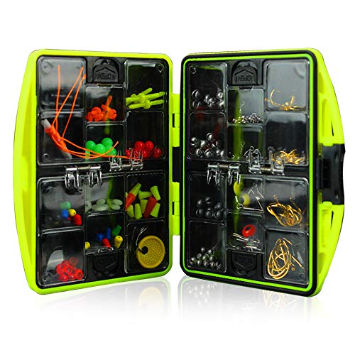 Bait Case, Fishing Accessories Kit Including Hook Sinker Weights Fishing Swivels Snaps Fishing Line Beads Fishing Set with Tackle Box