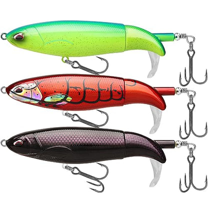 TRUSCEND Popobait Easy Catch Fishing Lures with BKK Hooks, Instant Startup, Longer Cast, Balanced Spray/Sound/Swim, Plopper Topwater Lures for Bass, Trout, Pike, Walleye, Freshwater Saltwater Fishing - color: D4-4.3-5.5",0.56-1.3oz