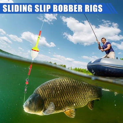 Wood Slip Bobbers Fishing Floats and Bobbers Spring Oval Stick Slip Floats for Crappie Catfish Trout Panfish Walleyes Bass Fishing 10/20pcs - color: 1.57in*0.91in*5.63in-20pcs
