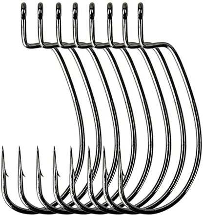Angler's Grotto EWG Offset Shank Worm Hook | 15/25 Count Per Pack | Freshwater Saltwater Fishing Hooks | High Carbon Steel Extra Strength | Size #1#1/0#2/0#3/0#4/0#5/0 - size: Size #3/0, 25 Count