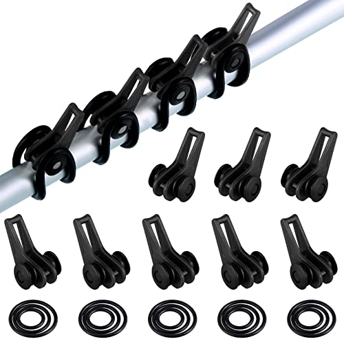 Gejoy 21 Pcs Fishing Hook Holder Fishing Rod Hook Keeper with 3 Size Elastic Rubber Rings, Adjustable Spring Lure Bait Holders for Most Rods - color: Black