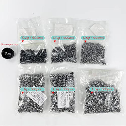 Removable Split-Shot,500Pcs Lead Sinking Split Shots Fishing Sinkers,Fishing Weights Sinkers - color: 0.2g