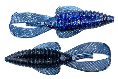 Phat Pak Baits - Swamp Monster Rage Bug Style Plastic Beaver Creature Bait Punching Bass Fishing Lure 20ct 4" - color: Florida Black n Blue