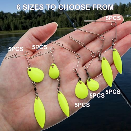 Fishing Spinnerbait Smooth Spoons Kit Fishing Spinner Blades Smooth Spoons Rigs with Willow and Teardrop Making Fishing Lures Replacement Accessories - color: B: 30Pcs Spinnerbaits Smooth Spoons Kit