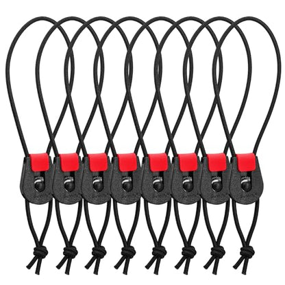 SAMSFX Fishing Rods Belt Stretchy Wrap Pole Straps Elastic Cable Ties for Casting, Spinning & Fly Rods - color: 4pcs, Black & Red
