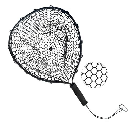 101.5in Large Fishing Net with Handle Carbon Fiber Coated Rubber Telescoping Minnow Long Landing Pond Net Collapsible Kayak Folding Fish Net - color: Little Handwriting