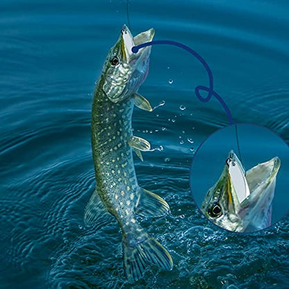 HESTYA Fishing Lures Spoons Saltwater Treble Trout Lures Hard Metal Spinner Baits 5 Sizes Casting Spoon Hooks for Salmon Bass in 1/5 1/4 3/8 1/2 3/4 oz - color: Silver