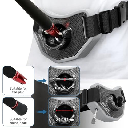 SANLIKE Stand-up Fishing Belt Adjustable Waist Fighting Belt Rod Holder