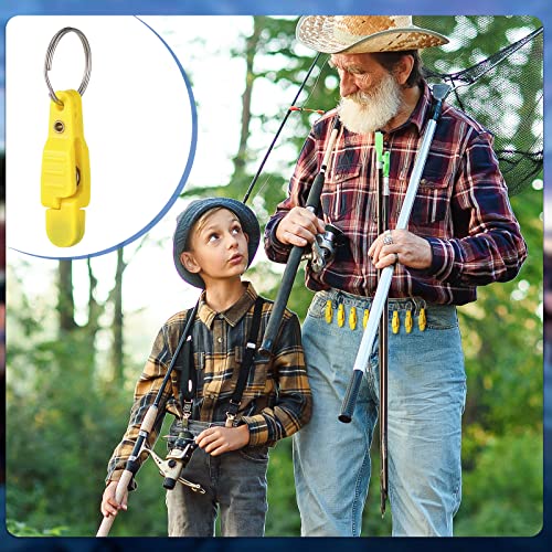 Honoson 20 Pieces Heavy Tension Snap Release Clips Padded Trolling Clips with Key Ring for Weight Planer Board Offshore Kites Downrigger Fishing - color: Yellow
