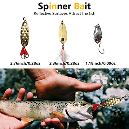 Fishing Lures Kit Set, Baits Tackle Including Crankbaits, Topwater Lures, Spinnerbaits, Worms, Jigs, Hooks, Tackle Box and More Fishing Gear Lures for Bass Trout - color: 30Pcs Fishing Lures Kit
