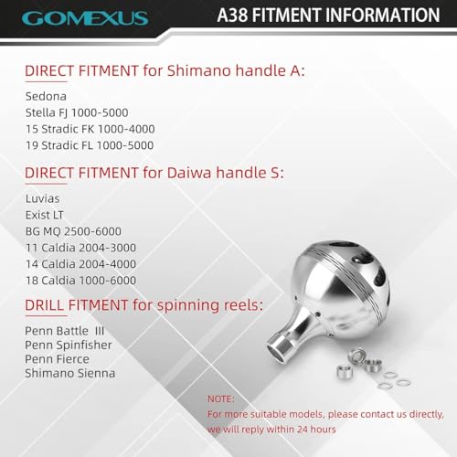 GOMEXUS Power Knob Compatible for Shimano Daiwa Spinning Reel Fishing Reel Handle Knob - color: Silver Black