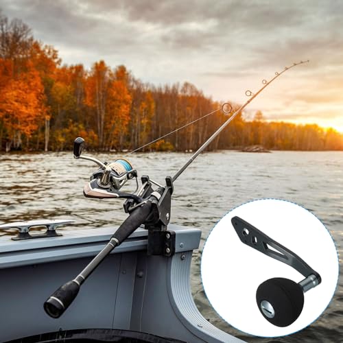 PATIKIL Baitcasting Power Handle Metal Fishing Reel Handle EVA Knob Grip Replacement Parts for Rocker Arm Accessories - color: Black