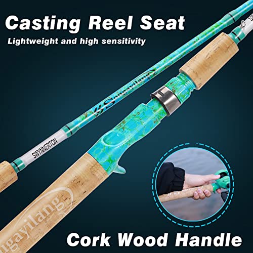 Sougayilang Fishing Rod and Reel Combo, 2-Piece 5-Foot 6-Inch Graphite & Fiberglass Rod, Durable and Strong, Quickset Anti-Reverse Fishing Reel (1Pack/2Pack) - color: Casting Combo - Left- 2 PACKS