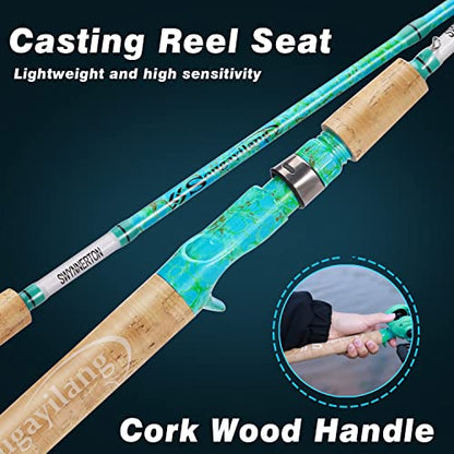 Sougayilang Fishing Rod and Reel Combo, 2-Piece 5-Foot 6-Inch Graphite & Fiberglass Rod, Durable and Strong, Quickset Anti-Reverse Fishing Reel (1Pack/2Pack) - color: Casting Combo - Left- 2 PACKS