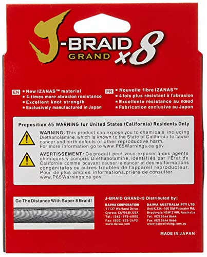 Daiwa J-Braid Grand 8 X 300 YDS Filler Spool - color: GRAY LIGHT, style: 300 Yards 50 Lb