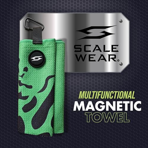Magnetic Microfiber Waffle Golf Towel – Large 16"x24" Clean Golf Club Ball Magnet Clip to Hang on Bag Cart Strong Premium Strength Ultra Absorbent Gear Green Men (Rippit Green) - color: Rippit Green