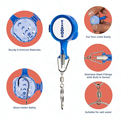 HOOK-EZE Fishing Knot Tying Tool | Protect from Fish Hooks | Tie Fishing Knots Easily | Cool Gadgets for Fishermen | Ice Fly Fishing | Fishing Accessories for Beginner Anglers | Nail Knot Tool - color: Blue, style: Nail Knot