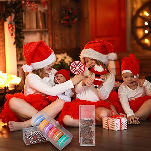 100 PCS Clear PET Plastic Storage Boxes Transparent Present Box Empty Containers Rectangle Cube Candy Chocolate Cookies Treat Case for Christmas,Wedding,Party,Baby Shower (2x2 x6 Inch) - size: 2x2x6 Inch (Pack of 100)